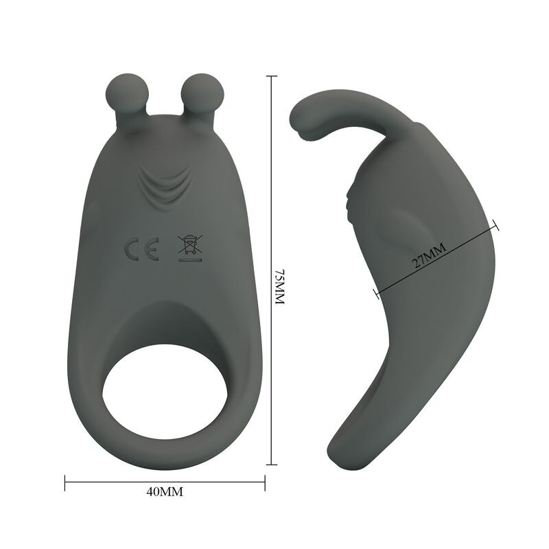 Pretty love - rechargeable vibrating ring with rabbit stimulator 8