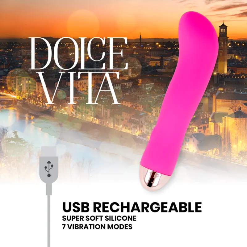 Dolce Vita Rechargeable Vibrator Two Pink 10 Speeds 4