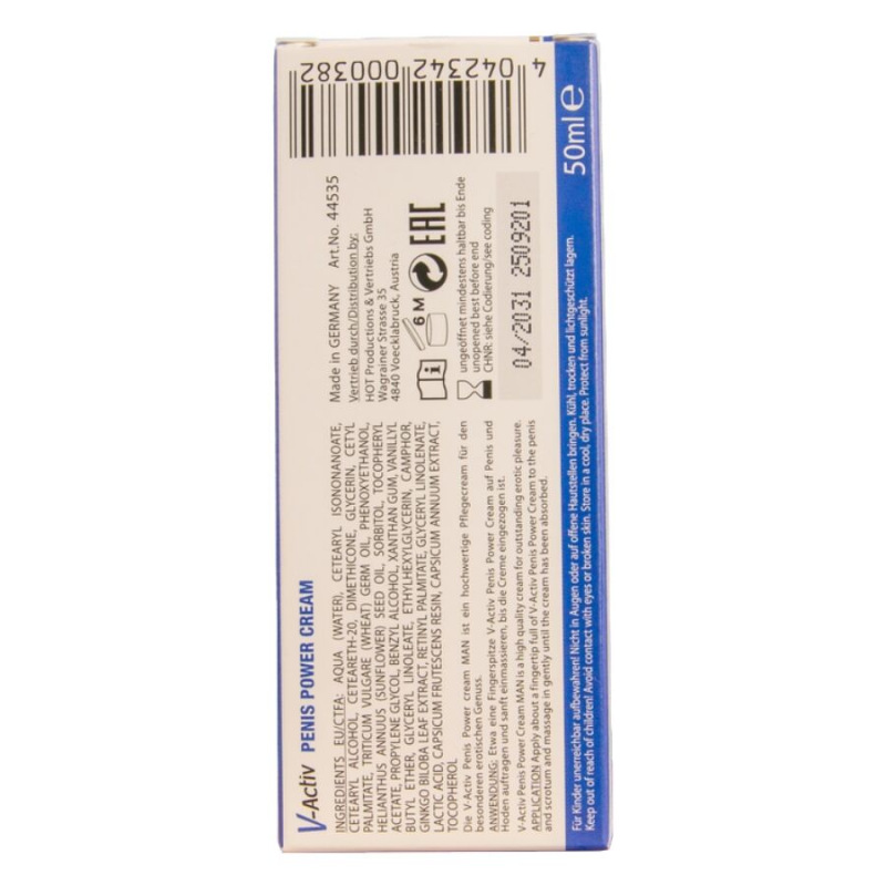 Hot - v-activ penis power cream for men 50 ml 4