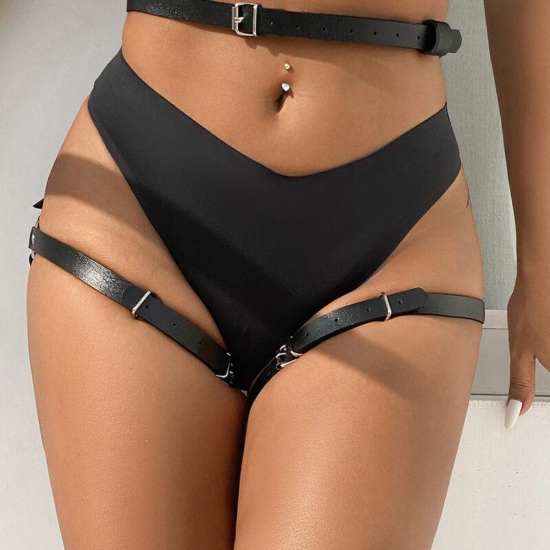 Subblime - Leather Waist And Leg Harness Black One Size