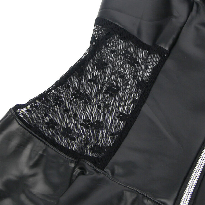 Subblime - 957711 lace zipper leather dress black l/xl 5