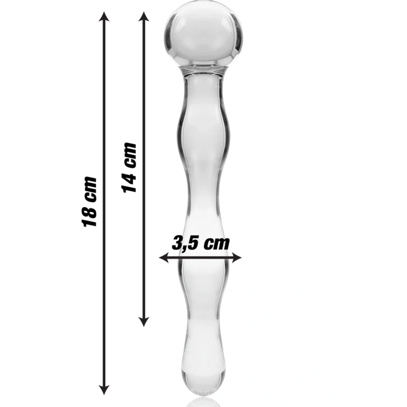 Nebula series by ibiza - model 13 dildo borosilicate glass clear 18 cm -o- 3.5 cm 2