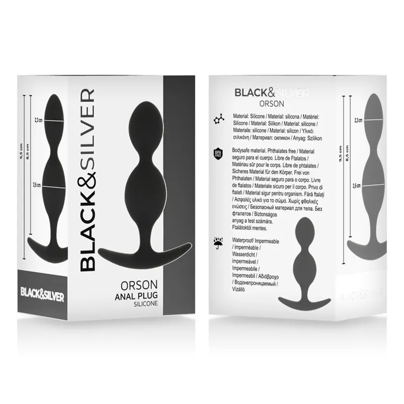 Black&Silver - Orson Anal Beads 9 Cm - Análny Kolík