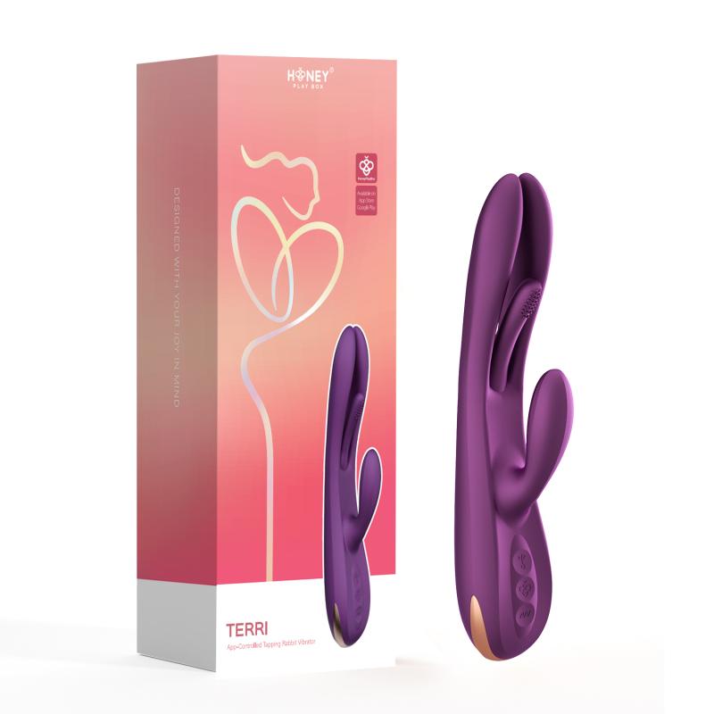 Honeyplaybox - Terri App-Controlled Kinky Finger Tapping Rabbit Vibrator Purple