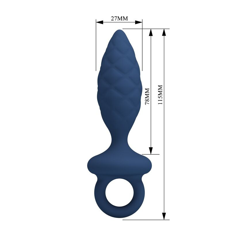 Mr play - textured anal plug with ring blue s 4