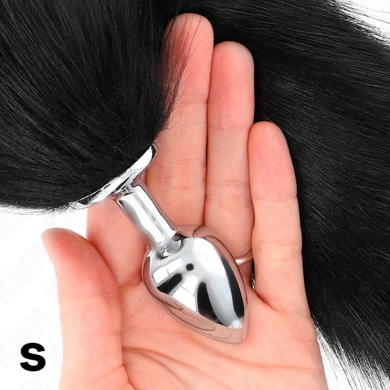 Kink - Anal Plug Size S 7 X 3 Cm With Synthetic Tail 40 Cm Black