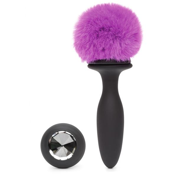 Happy Rabbit - Rechargeable Vibrating Butt Plug Black &Amp; Purp