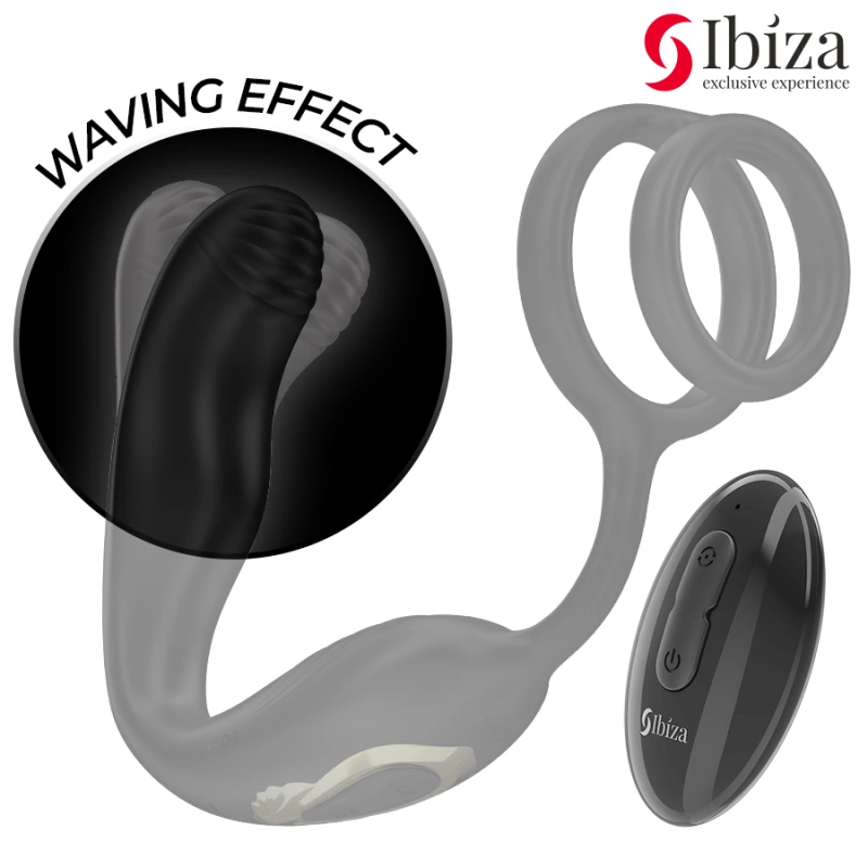 Ibiza - wiggle remote controlled rotating anal plug with perineal vibration and penis enhancing ring 4