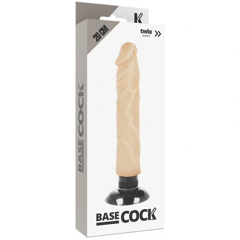 Basecock - realistic vibrator 2-1 flesh 20 cm -o- 4 cm 4