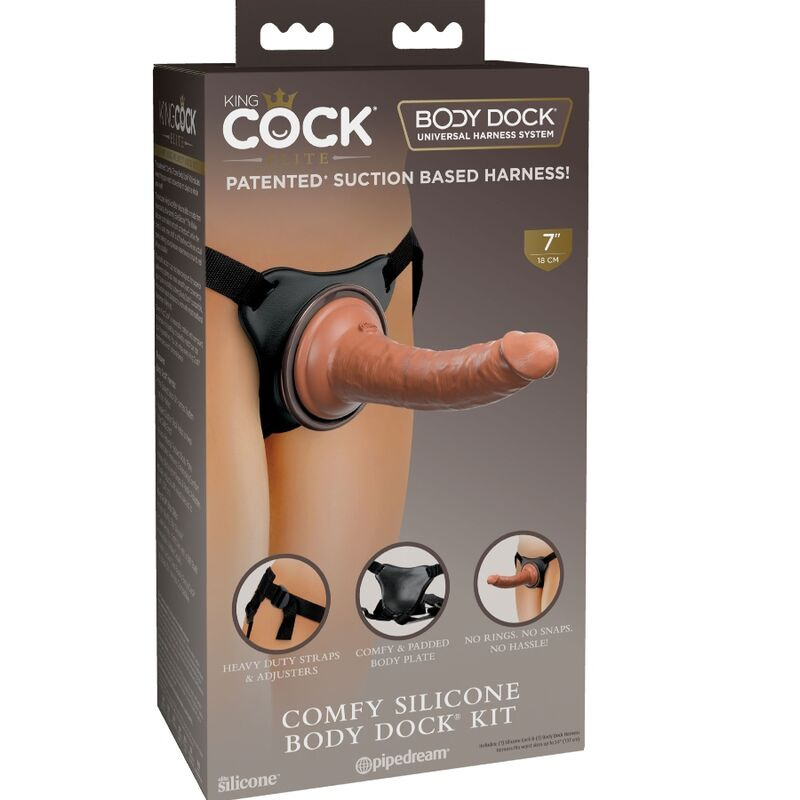 King cock - elite comfy adjustable harness with dildo 17.8 cm