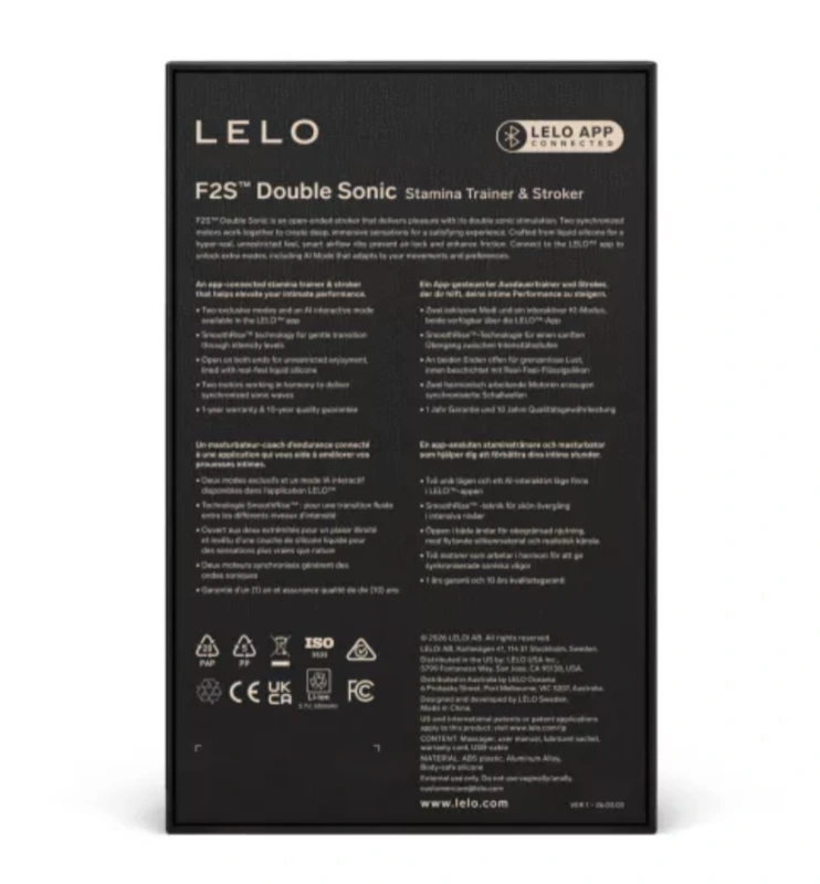 Lelo - f2s double sonic male stroker with dual sonic stimulation red 3