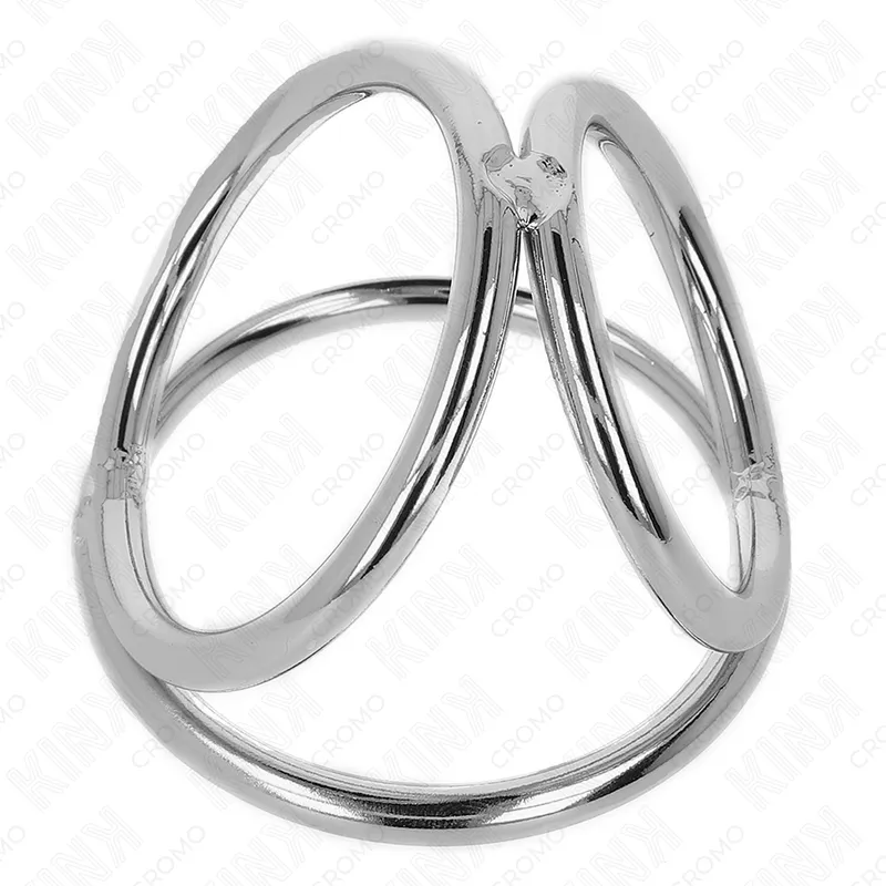 Kink - triple chrome metal penis ring 3.8 cm to 5 cm model 2