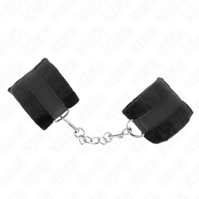 Kink - Beginner Fur Hand Cuffs Black 30 X 7 Cm