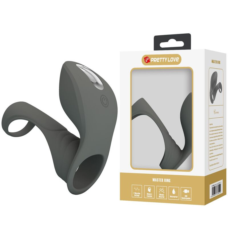 Pretty love - rechargeable vibrating ring with dual stimulator 1