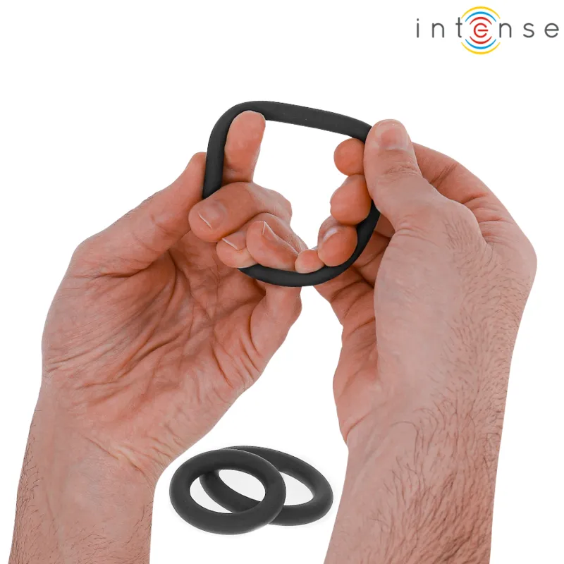 Intense - hugh 3 basic silicone penis rings black 3