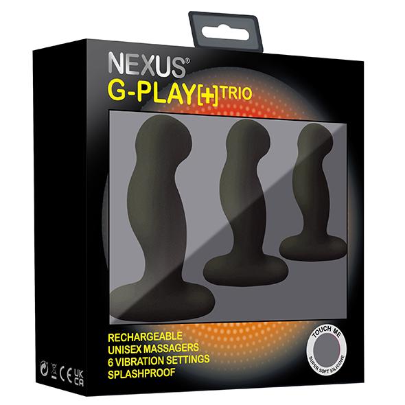 Nexus - G-Play Trio Plus Unisex Vibrator Pack S/M/L Black 9