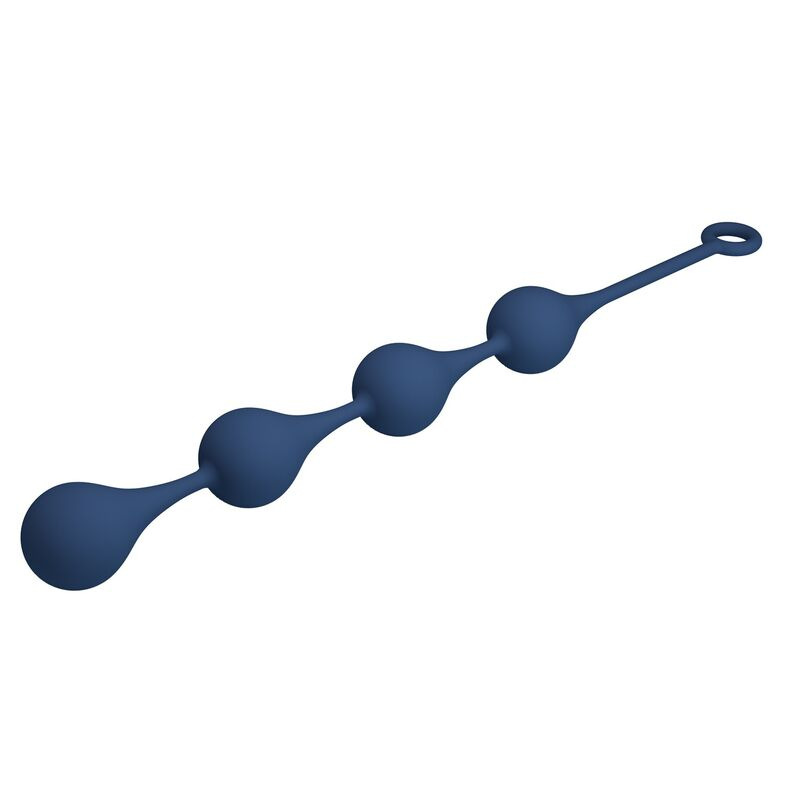 Mr play - blue silicone anal beads size xl 52.5 cm 5