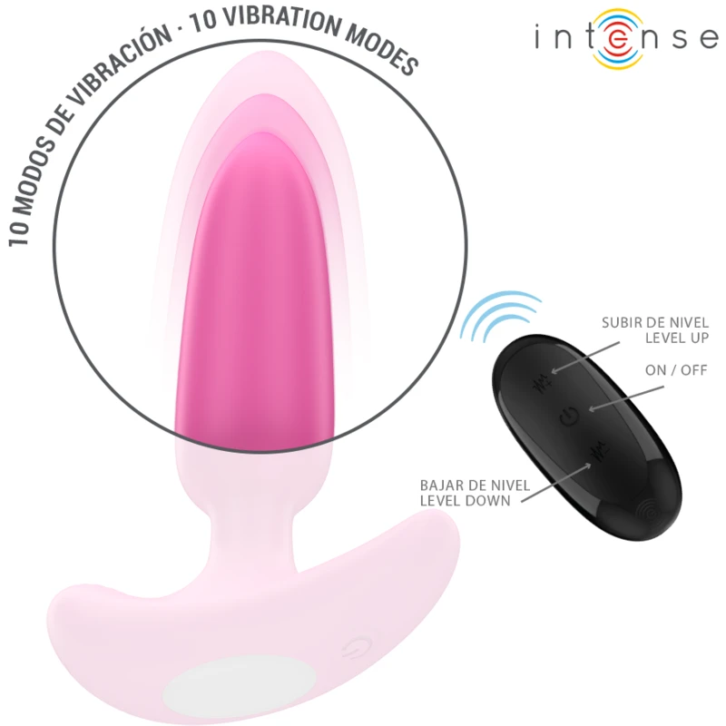 Intense - ross anal plug 10 vibrations pink remote control 4