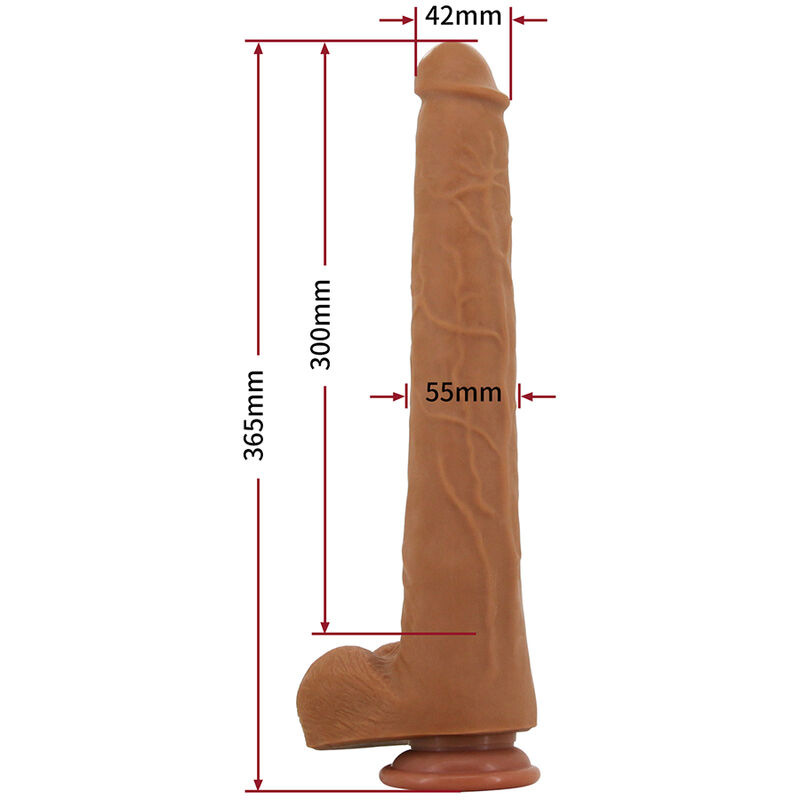 Pretty love - viggo realistic soft-touch skin-sliding dildo 36,5 cm brown 9
