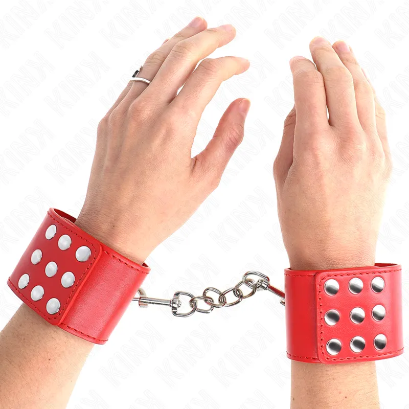 Kink - Wrist Restraints With Snap Fasten Red Adjustable 19-24 Cm X 5.5 Cm