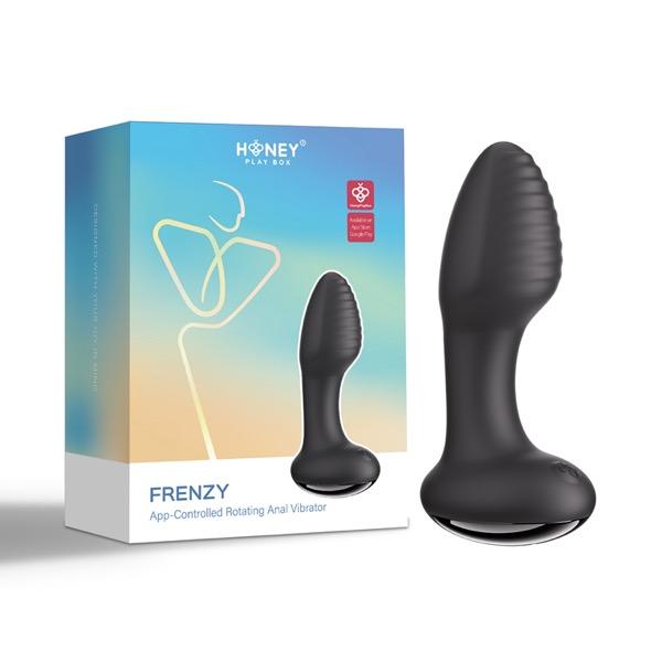 Honeyplaybox - Frenzy-Pressure Sensing App-Controlled Rotating Butt Plug Black