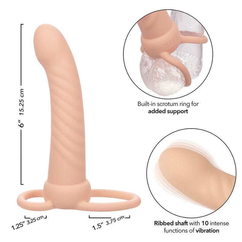 Calexotics - Maxx Ribbed Dual Penetrator 10 Vibrations Flesh