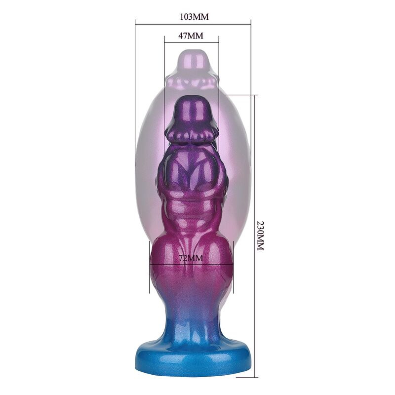 Power monsters - rift titan bicolor inflatable fantasy silicone dildo 24 cm Ø 5 cm 4