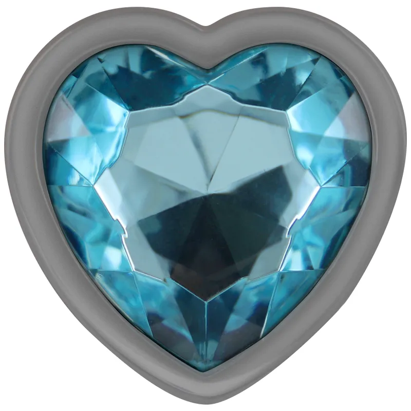 Intense - Metal Aluminum Anal Plug Heart Blue Size L - Análny Kolík 2