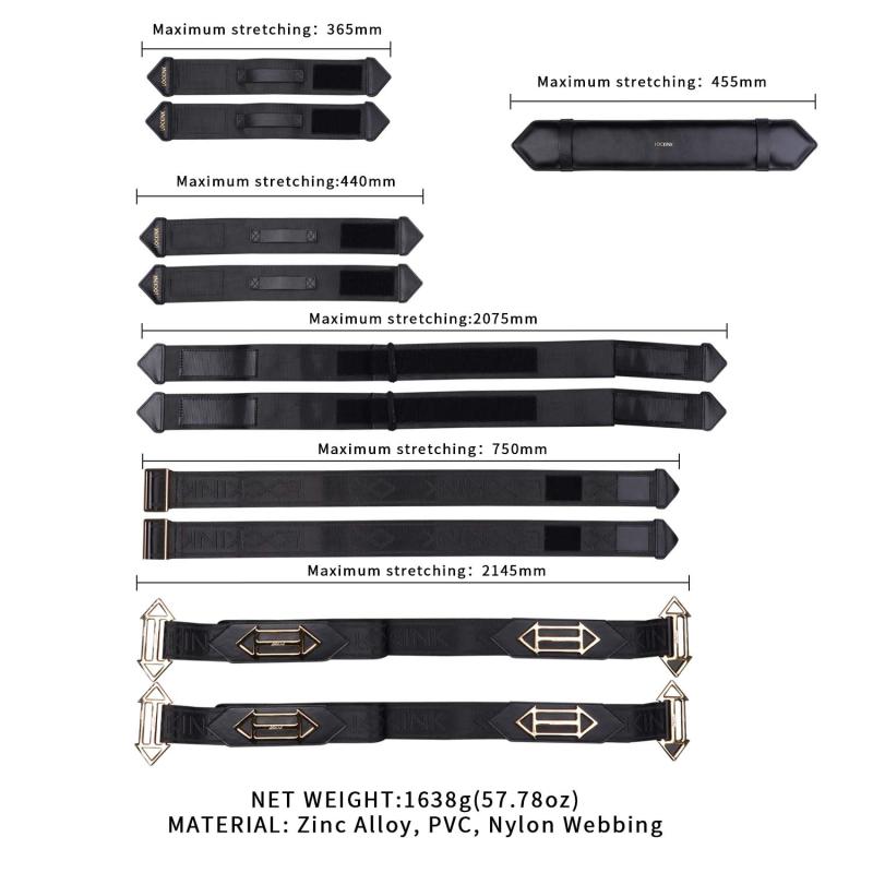 Lockink - Bdsm Adjustable Bed Restraint Kit Black 5