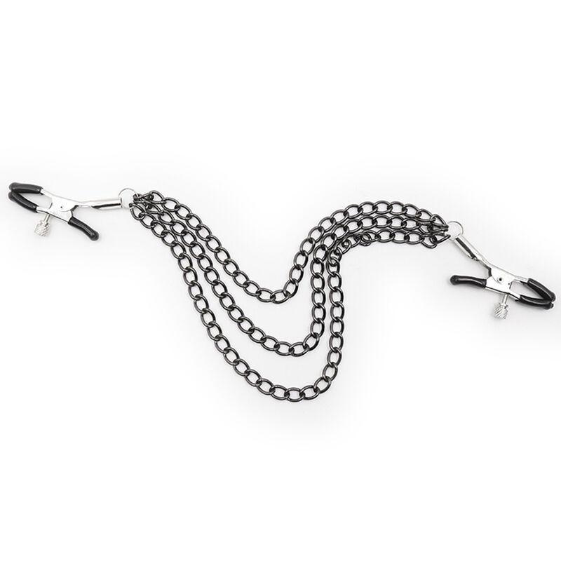 Ohmama Fetish Black Nipple Clamps With Multi Chains 2