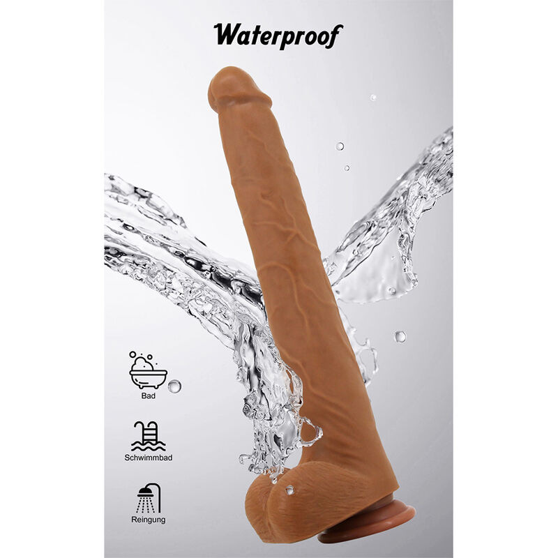 Pretty love - viggo realistic soft-touch skin-sliding dildo 36,5 cm brown 11