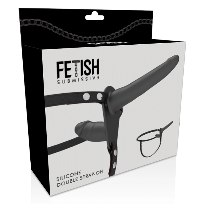 Fetish submissive harness - black double penetration 4