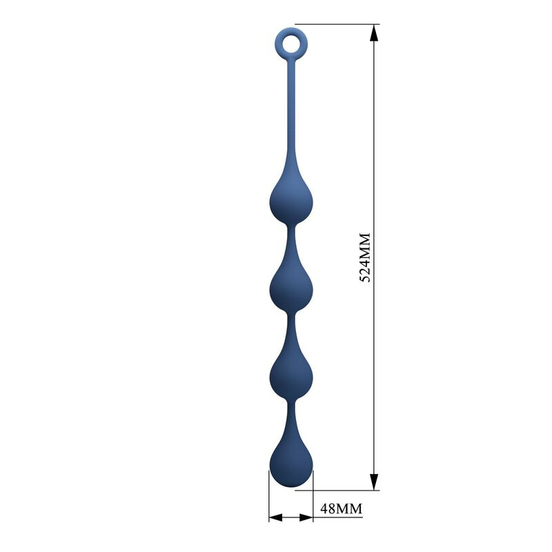 Mr play - blue silicone anal beads size xl 52.5 cm 7