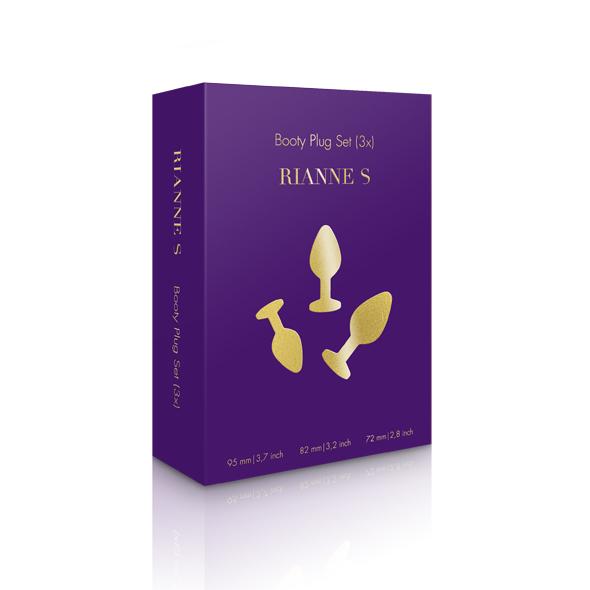 Rianne S - Booty Plug Set 3x Black - Análny Kolík