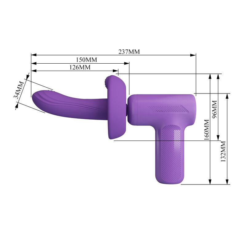 Pretty love - vito thrusting massage gun 5 modes purple 8