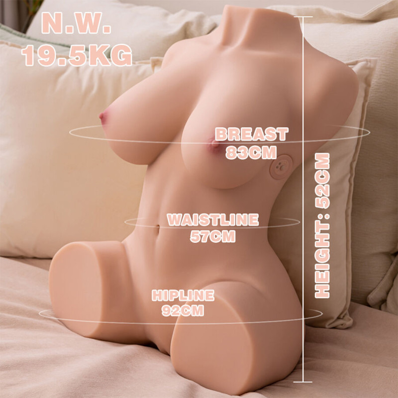 Xise - dania thrusting realistic torso with female vibration 52 cm 11