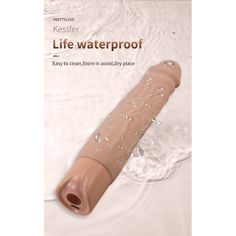 Pretty love - kessler realistic vibrating dildo with 10 vibration modes and 10 throws, 22 cm natural 8