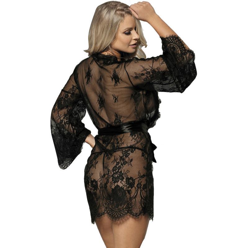 Subblime Lace Peignoir Flared Sleeves S/M 2