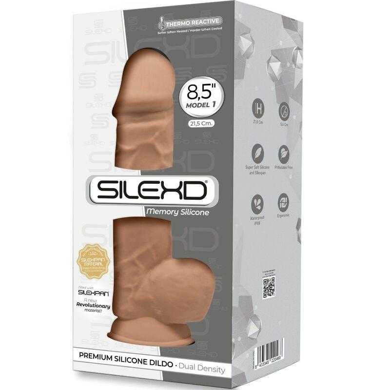 Silexd - Model 1 Realistic Penis Premium Silexpan Silicone Caramel 21.5 Cm