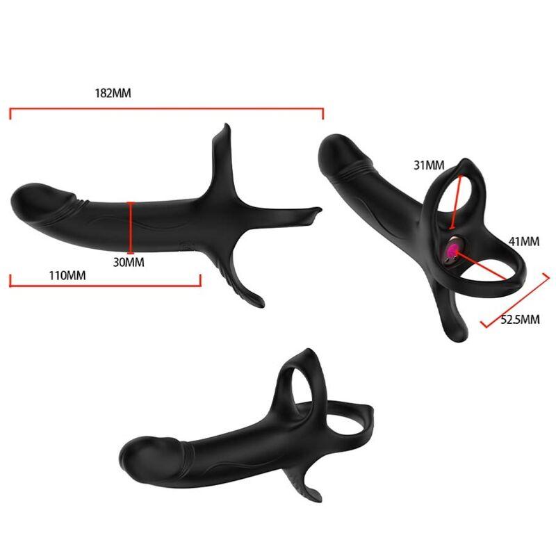 Armony - Dildo With Ring & Vibrator Remote Control Black