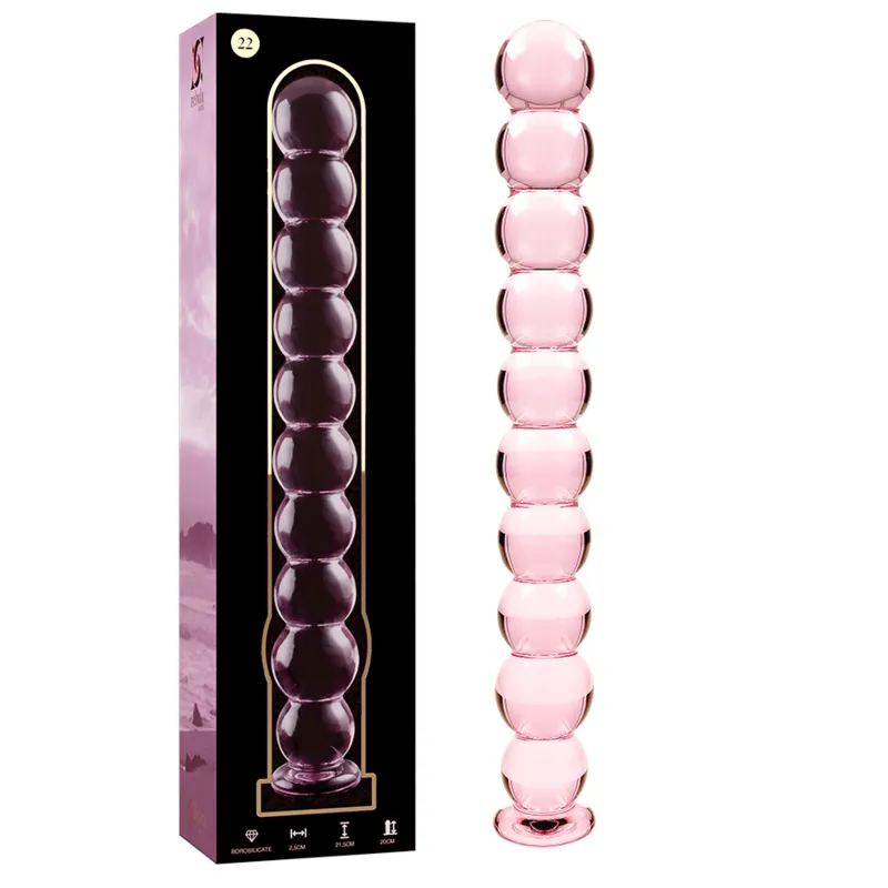 Nebula Series By Ibiza - Model 22 Dildo Borosilicate Glass 21.5 X 2.5 Cm Pink
