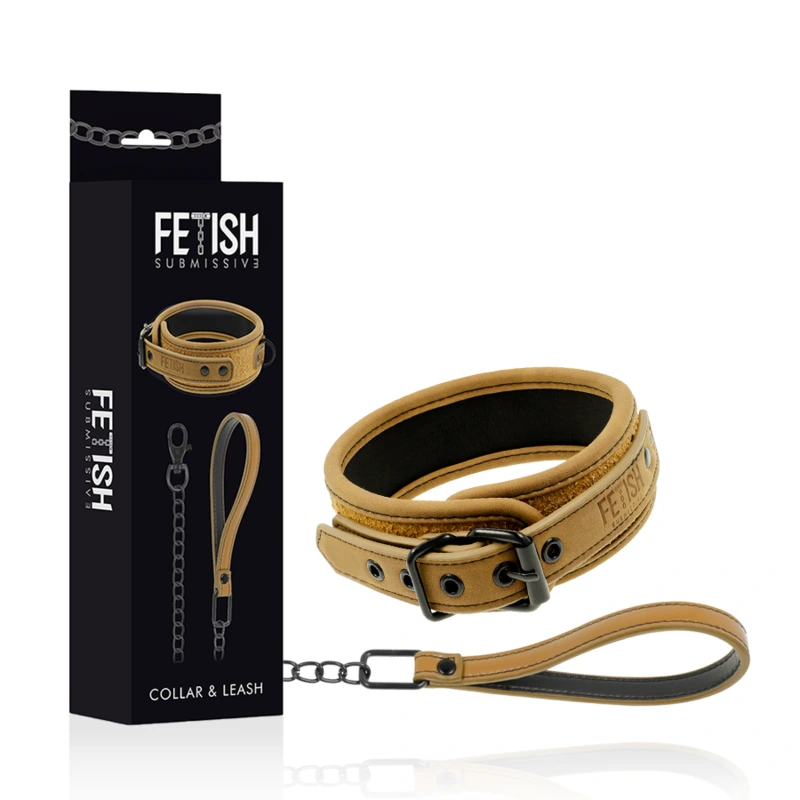 Fetish Submissive Origin Collar With Leash - Obojok 9