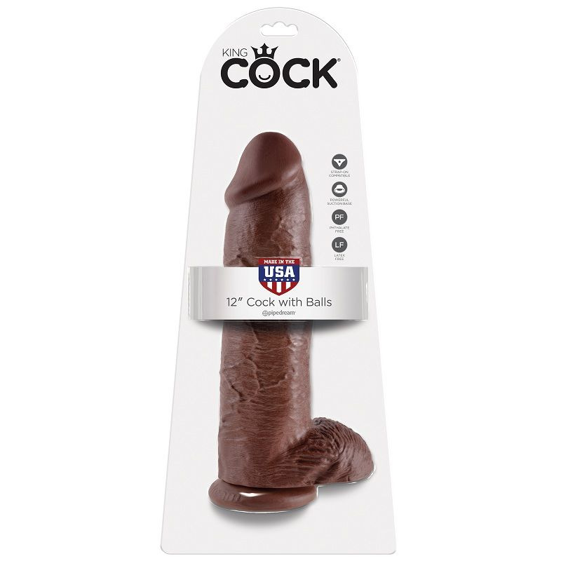 King cock - dildo brown with balls 30.48 cm 3