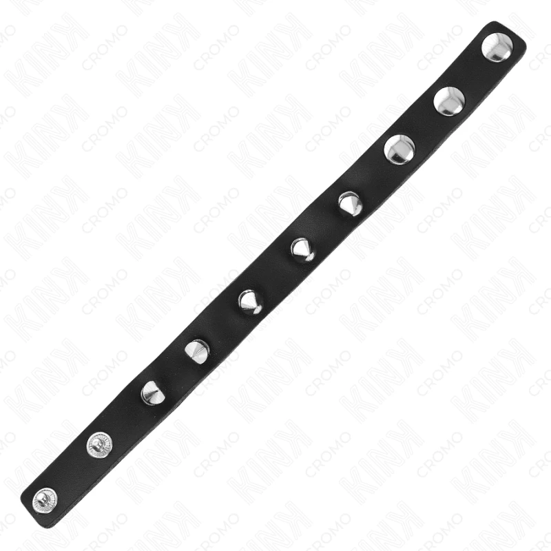 Kink - leather penis ring with spikes 21.5 x 1.6 cm 4