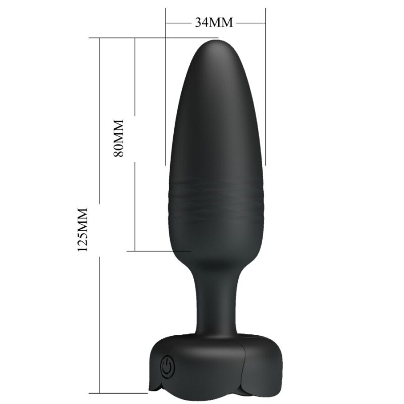Pretty love - tarion anal plug with led light black 12.5 cm 5