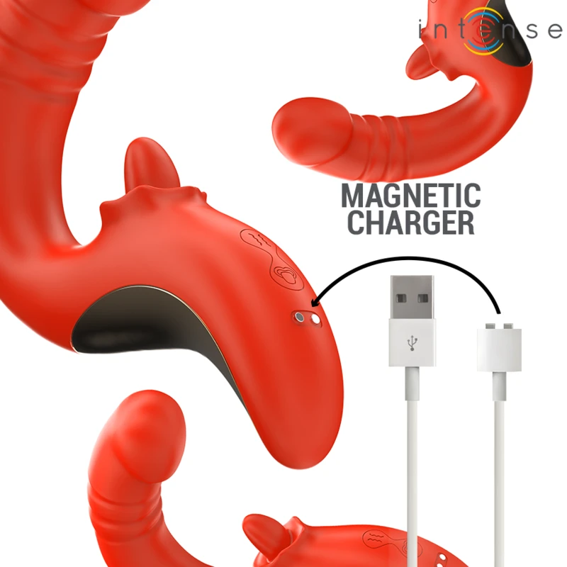 Intense - paulina vibrator and stimulator in u shape red 7