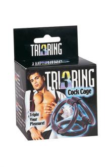 Tri Ring Cock Cage Black