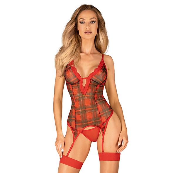 Obsessive - Jollymore Corset Red/Green Xs/S