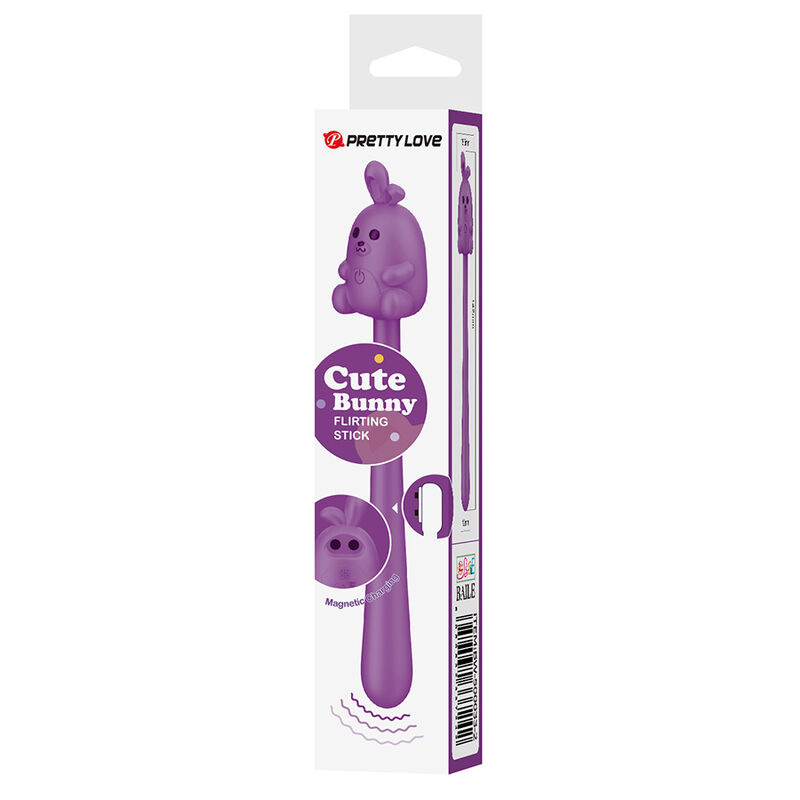 Pretty love - cute bunny flirting stick flexible vibrator usb rechargeable purple 9