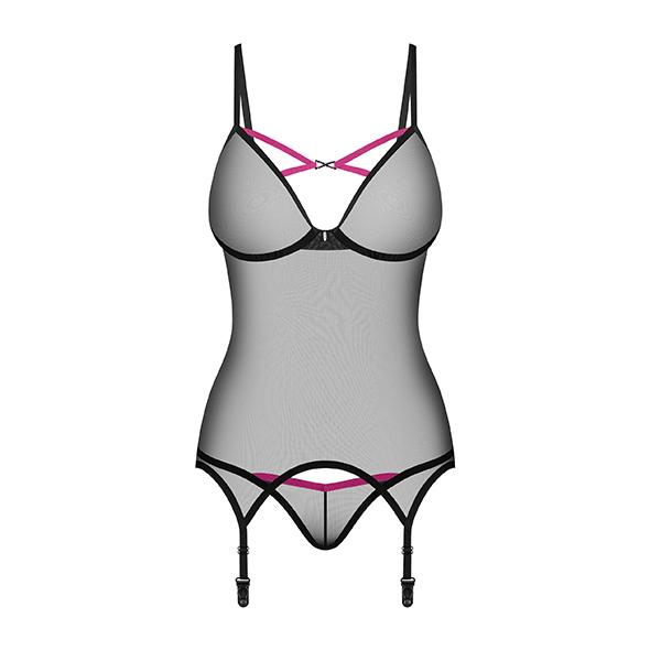 Obsessive - Novenes Corset & Thong Black Xs/S 7